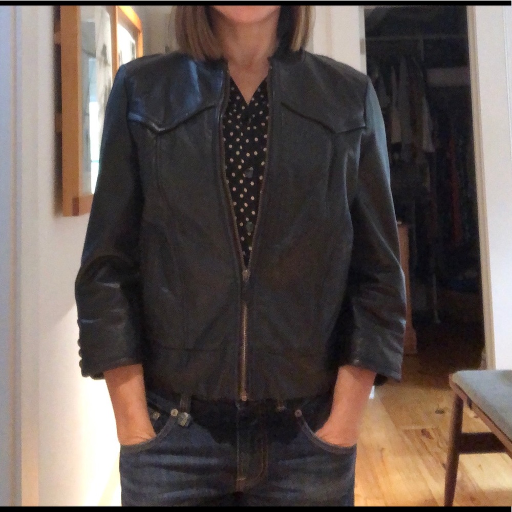 Buttery soft Mike Gonzalez black leather jacket